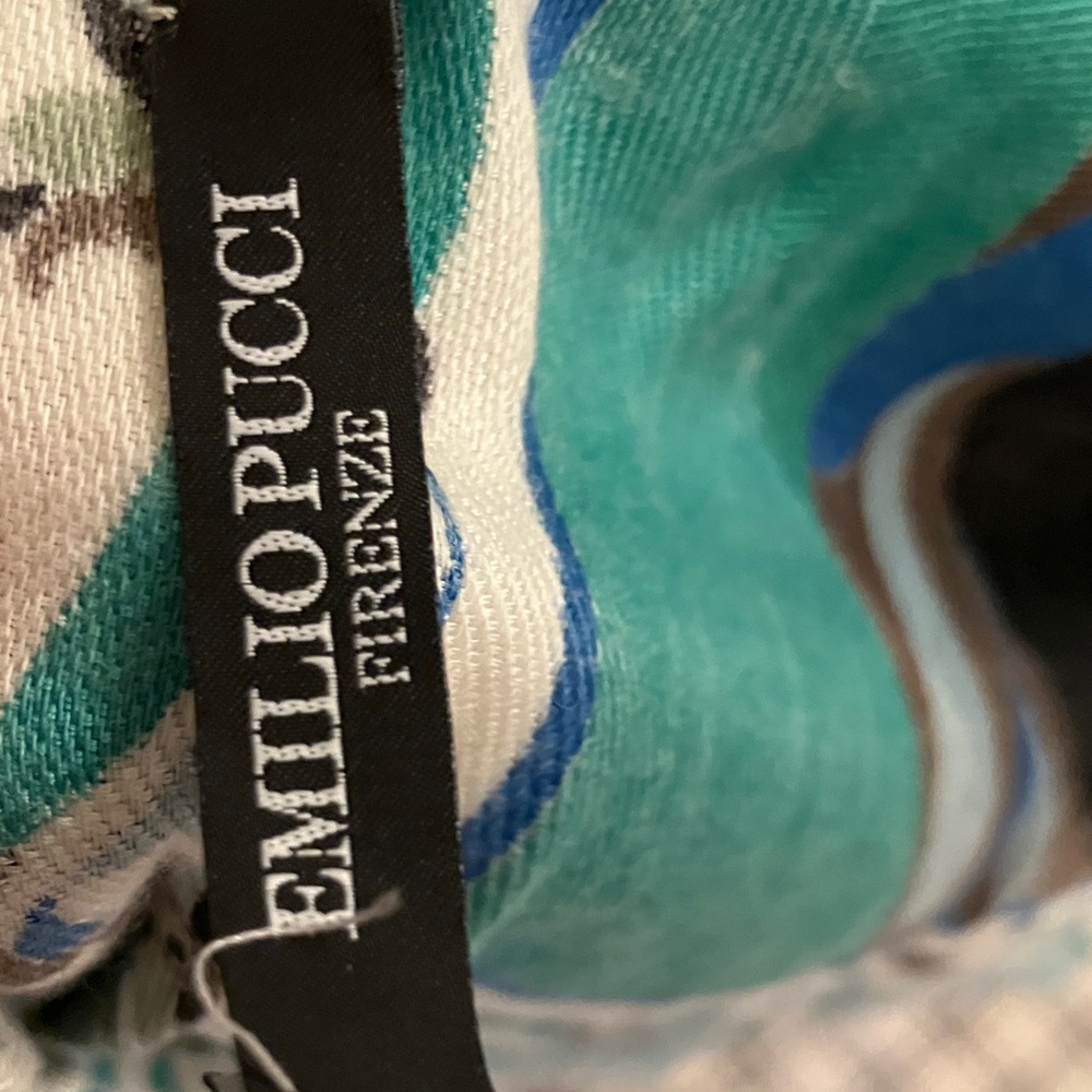 Emilio Pucci Turquoise and Blue Scarf